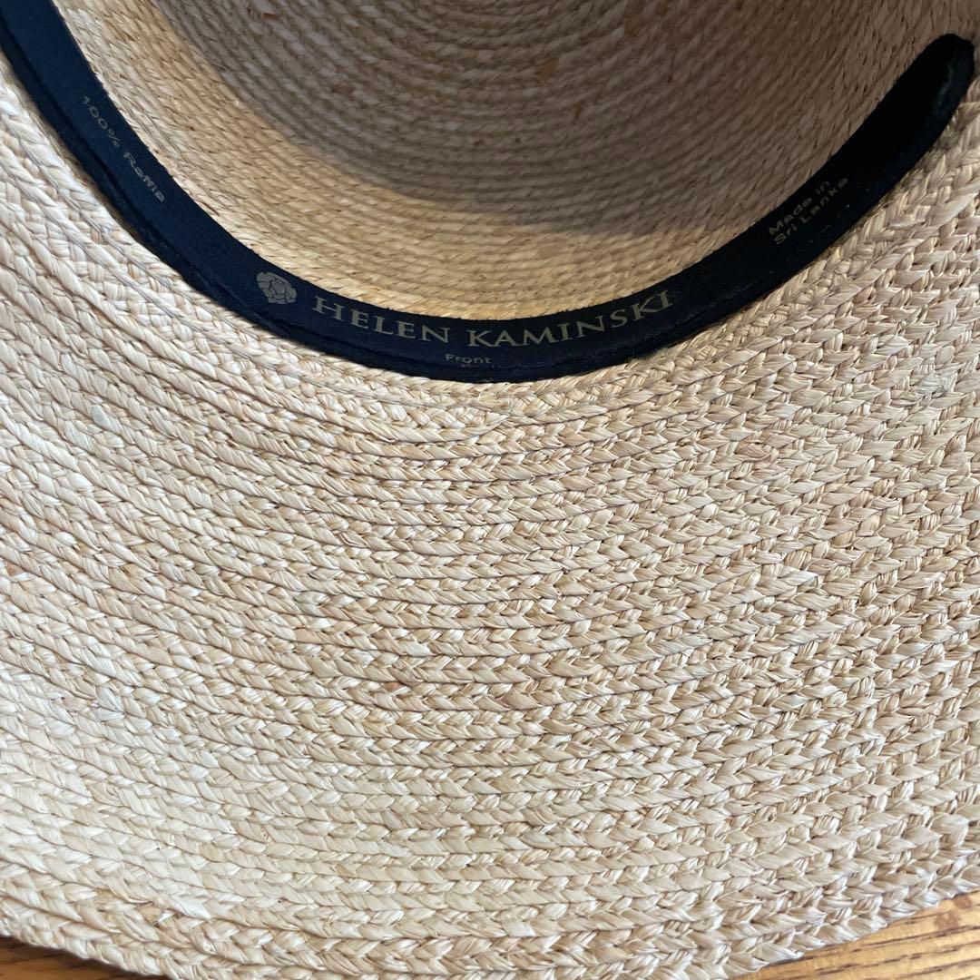 HELEN KAMINSKI ヘレンカミンスキー ラフィア ハット 黒リボン付き
