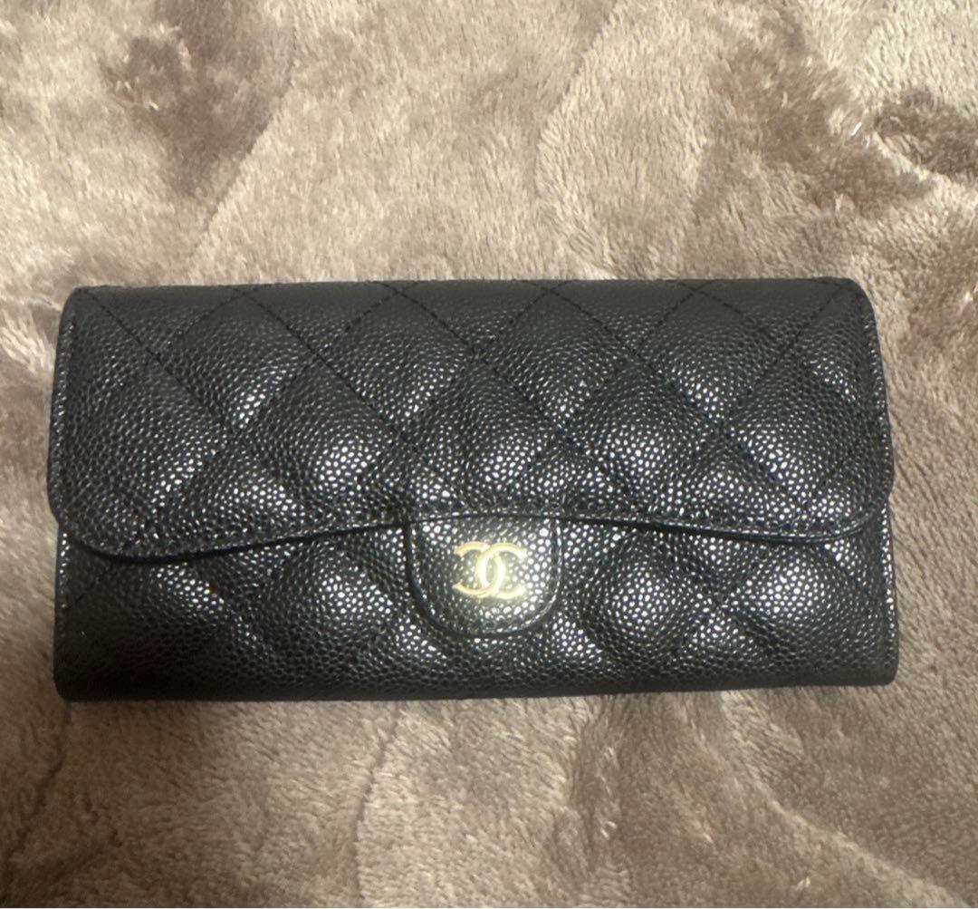 ブラック キルティング 長財布