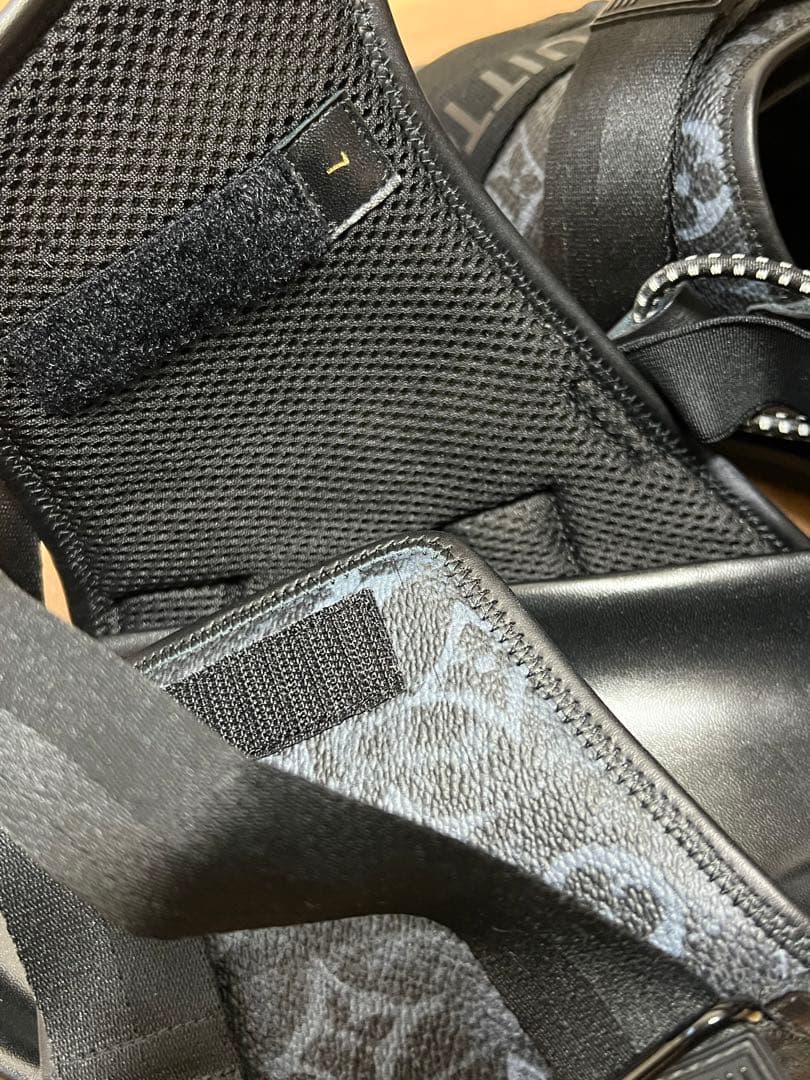 MSCS_004 LV ホノルルライン レザー×ファブリックサンダル サイズ7