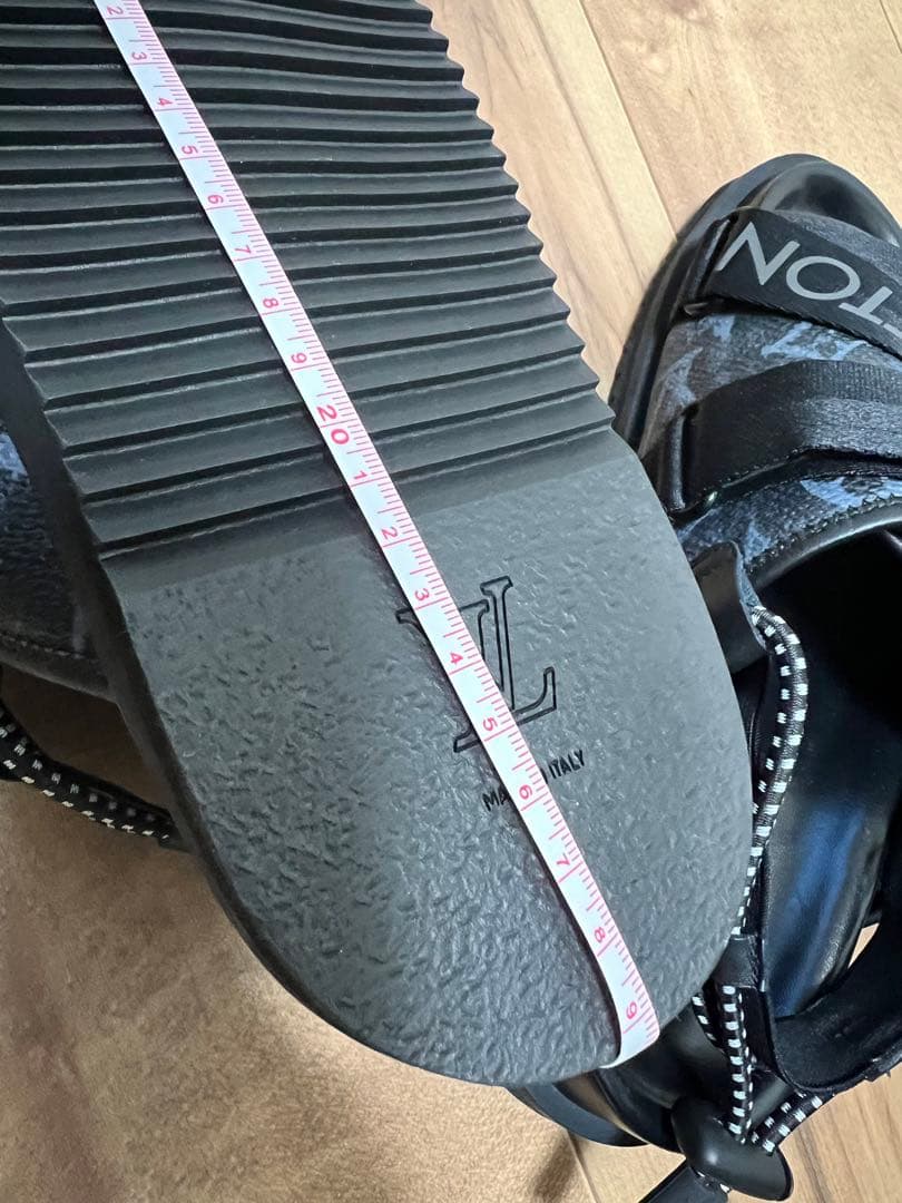 MSCS_004 LV ホノルルライン レザー×ファブリックサンダル サイズ7