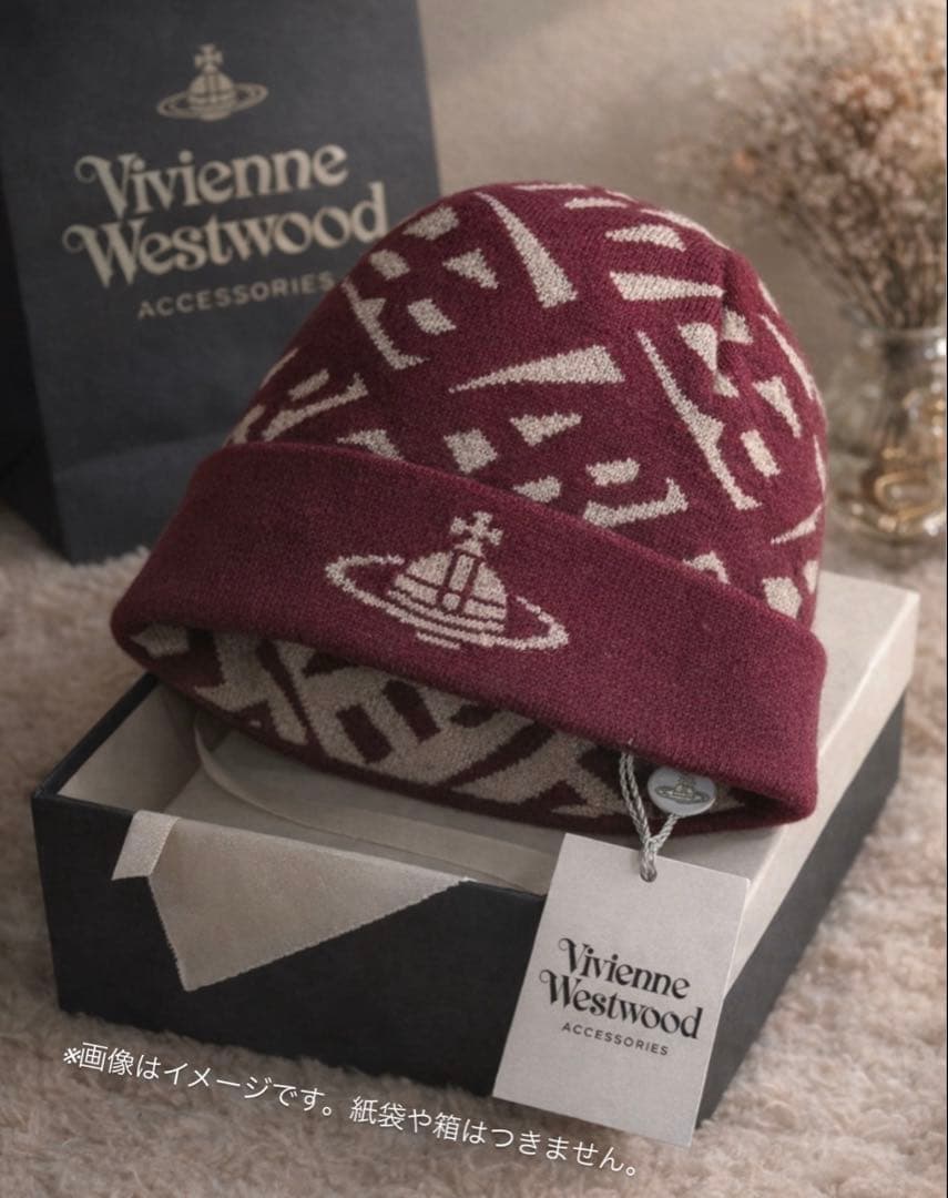 ね*こ様 【新品・未使用】ヴィヴィアン　ニット帽　ビーニー　ロゴ付き