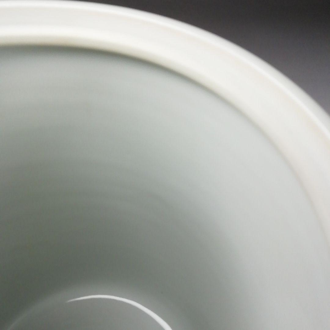 Ｔ１９３　水指　『染付　岩竹』『押小路窯　庄左ェ門』　共箱　茶道具