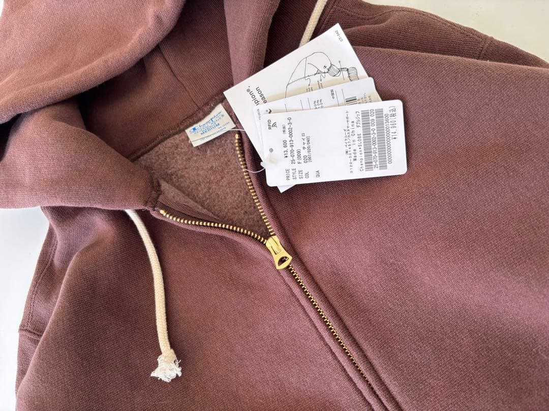 SLOBE IENA チャンピオンSLOBE別注 ダブルジップ パーカー2025