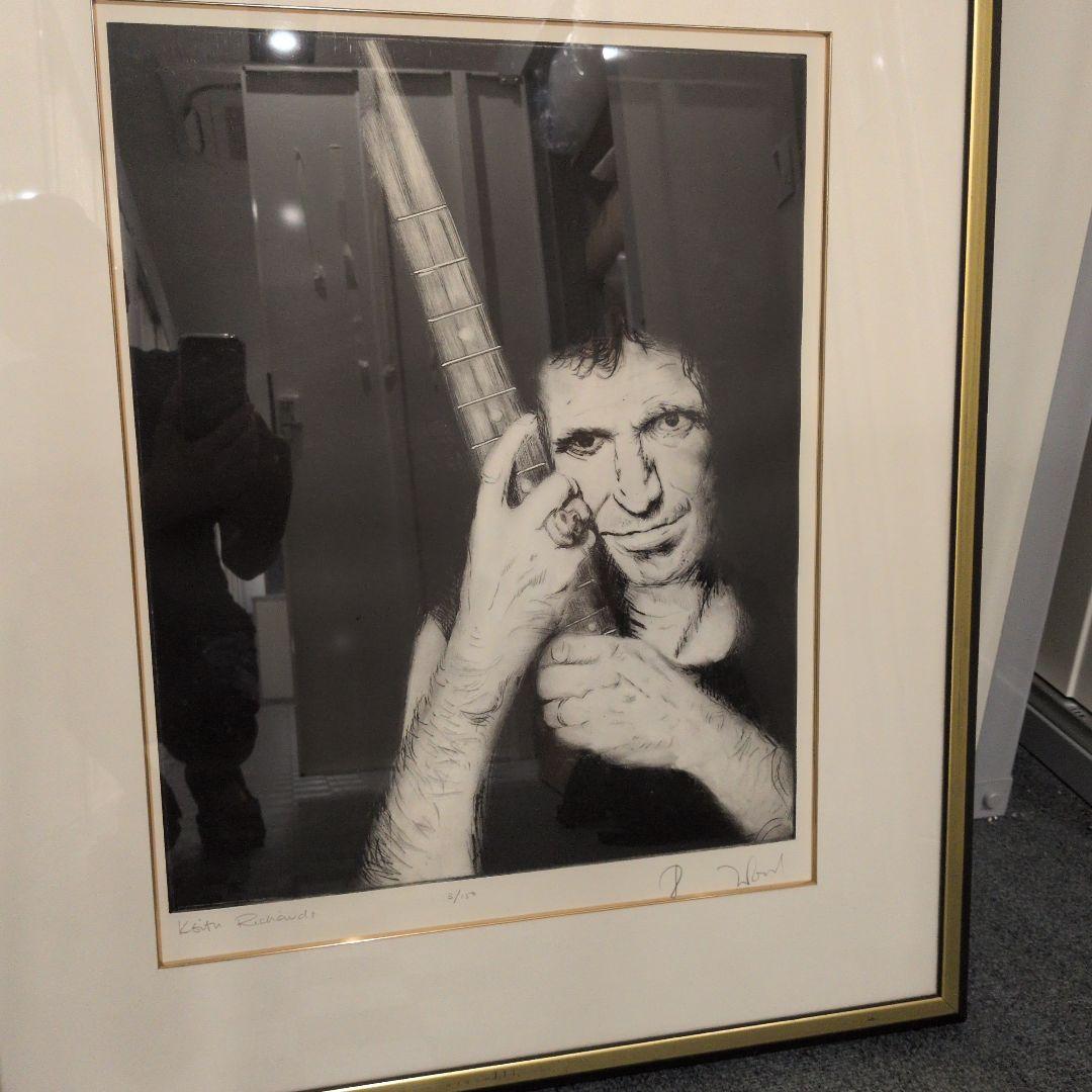 ローリングストーンズ リトグラフ サイン キースリチャーズ シルクスクリーン