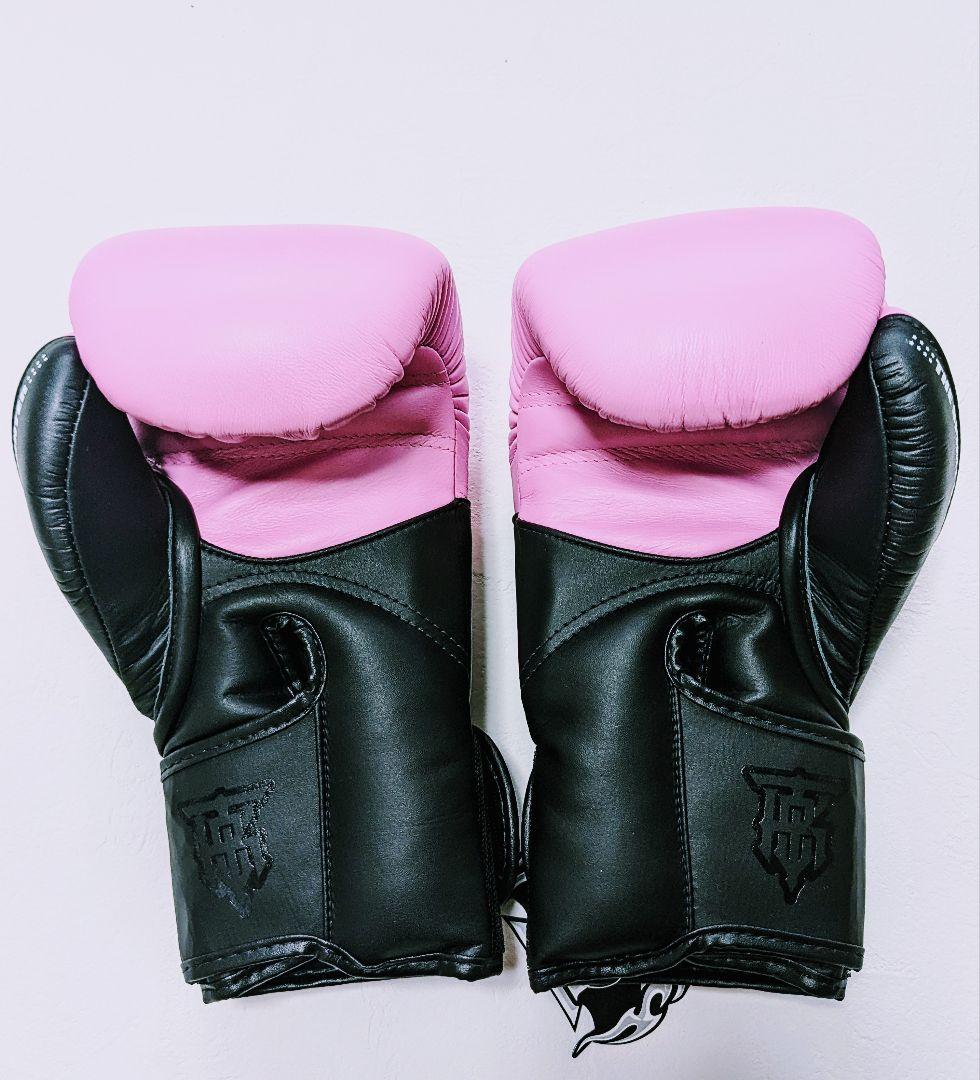 未使用TOPKING 本革ボクシンググローブ 10oz ピンク/黒 おしゃれ