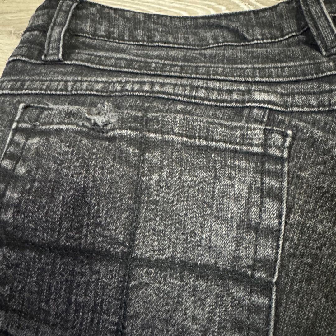 希少kmrii ケムリスタッズ装飾 ブラックデニムショートパンツ　ストーン付き