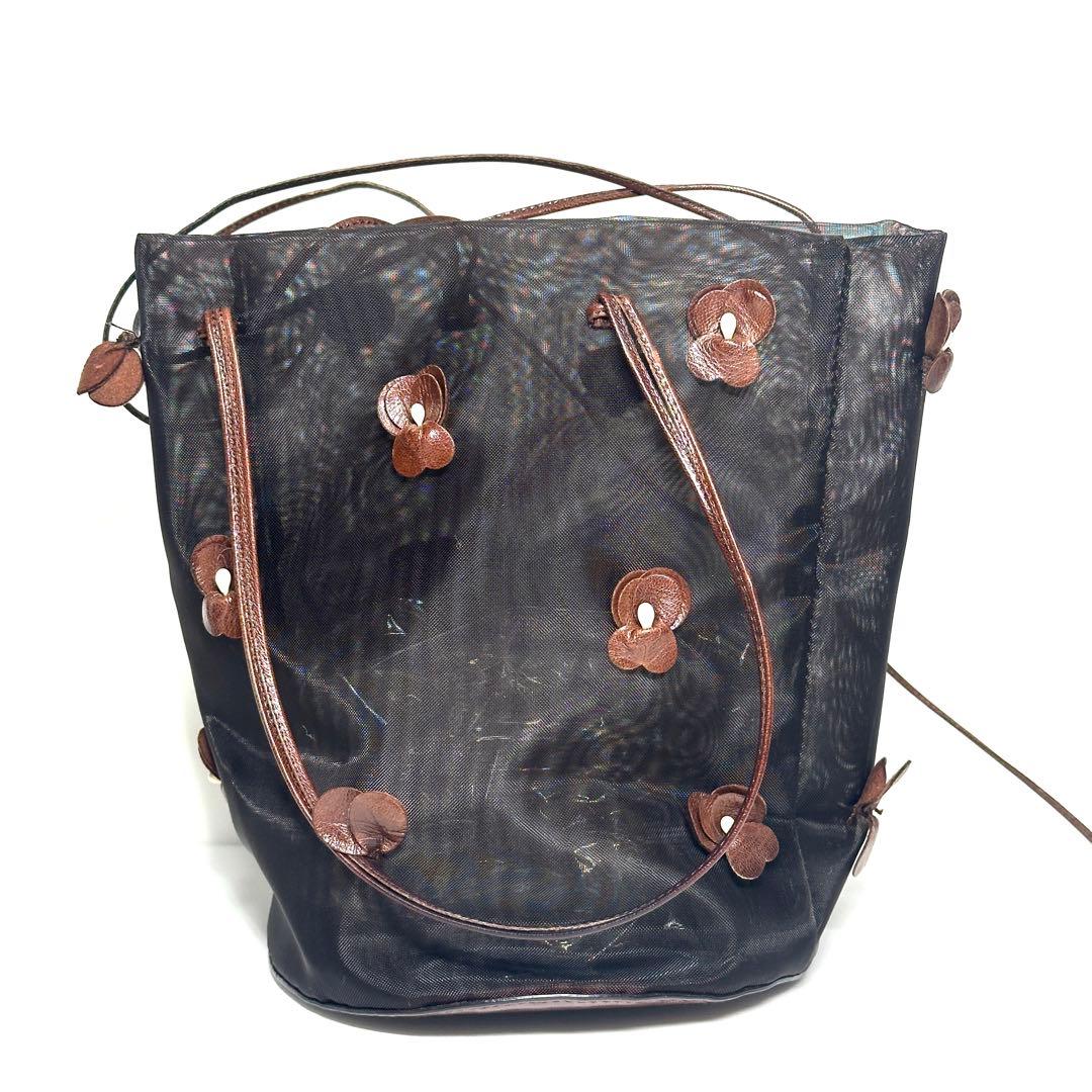 希少 PRADA プラダ メッシュバッグ フラワー アーカイブ ポーチ付き