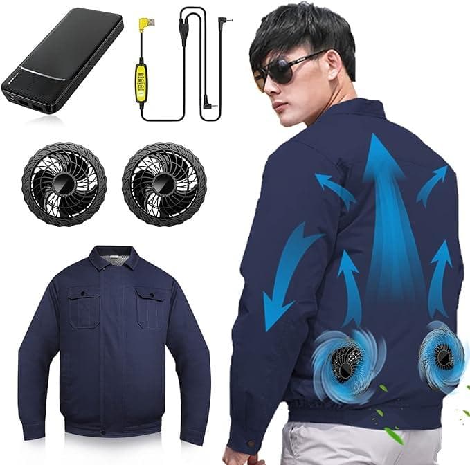 空調作業服 ファン付き 30000mAh大容量バッテリー ファン付き作業服 長袖