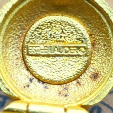 エスティローダー 練り香水 コンパクト ゴールドとグリーンの台座のバラの花束