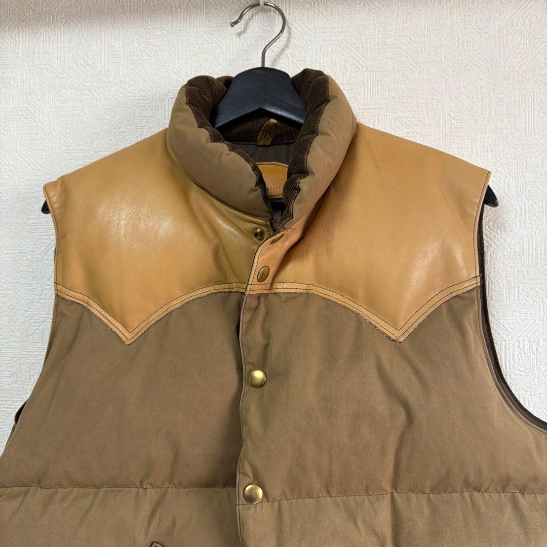 極美品　ロッキーマウンテン　ダウンベスト　オリーブ　ベージュ　コーデュロイ　42