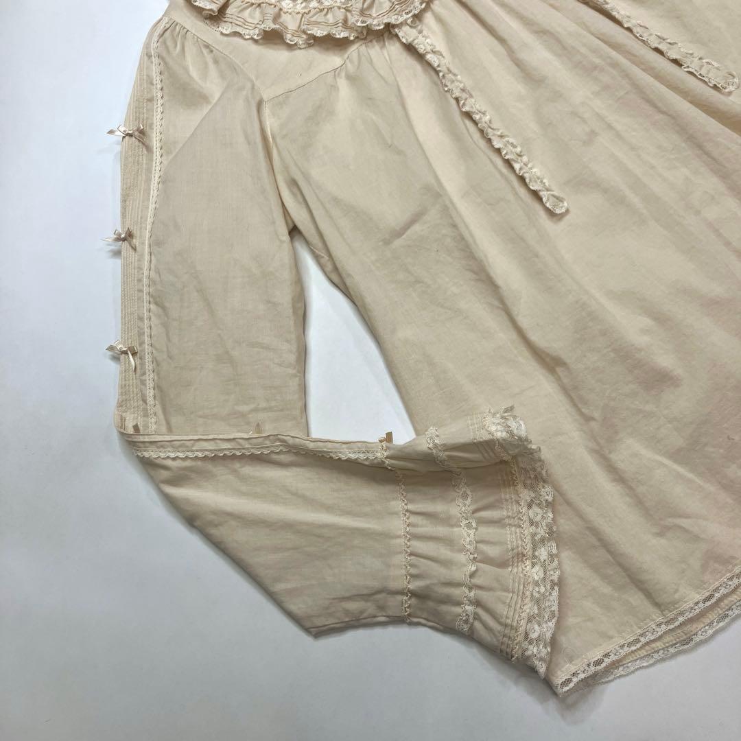 ピンクハウス 生成 レース使い 綿ローンブラウス