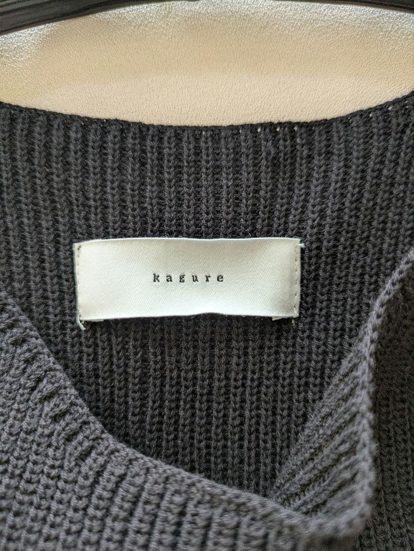 2025ss かぐれ　ドライコットンニットベスト　ブラック