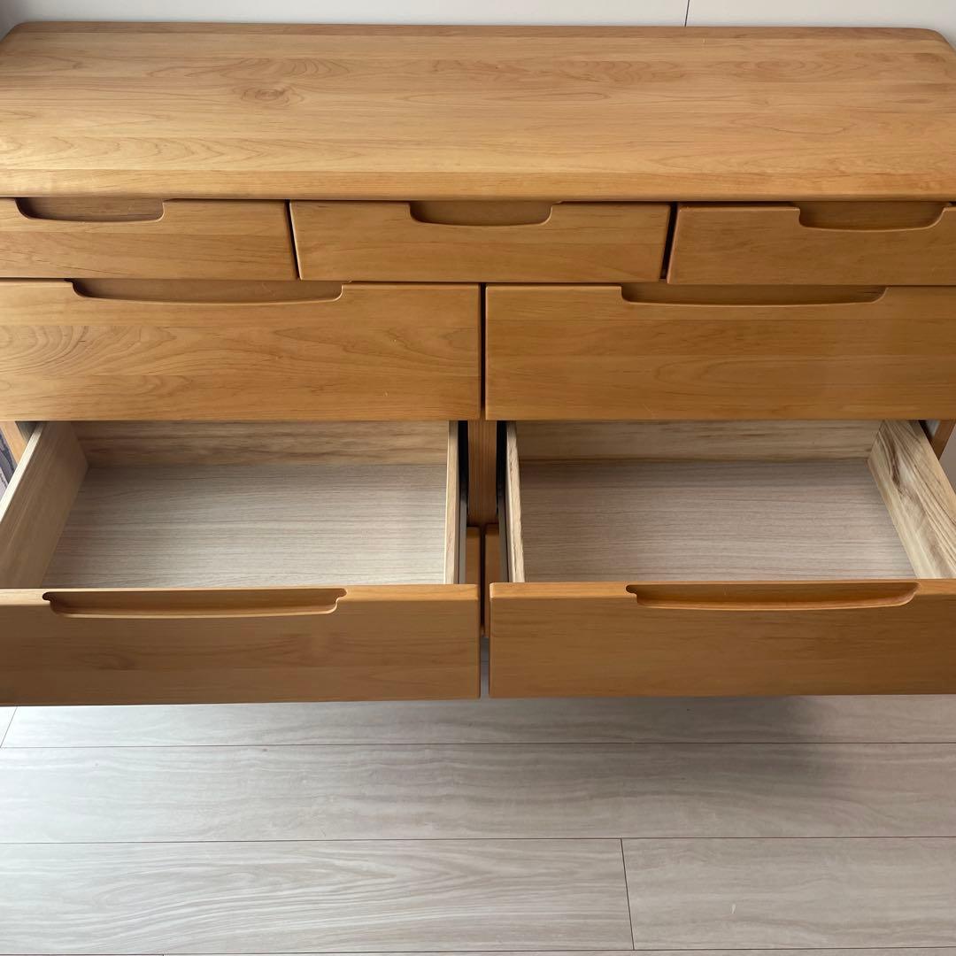 値下げ‼︎ISSEIKI◾️無垢材◾️ナチュラルウッド チェスト 9引出し