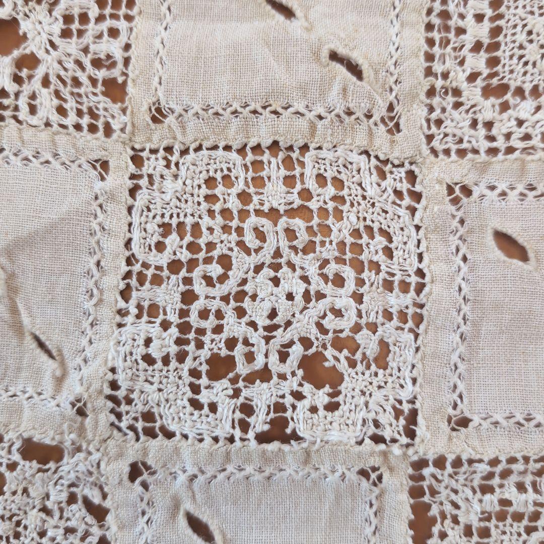 フランスアンティークテーブルクロス　フランスアンティークレース　フランスカーテン