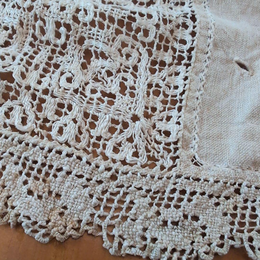 フランスアンティークテーブルクロス　フランスアンティークレース　フランスカーテン