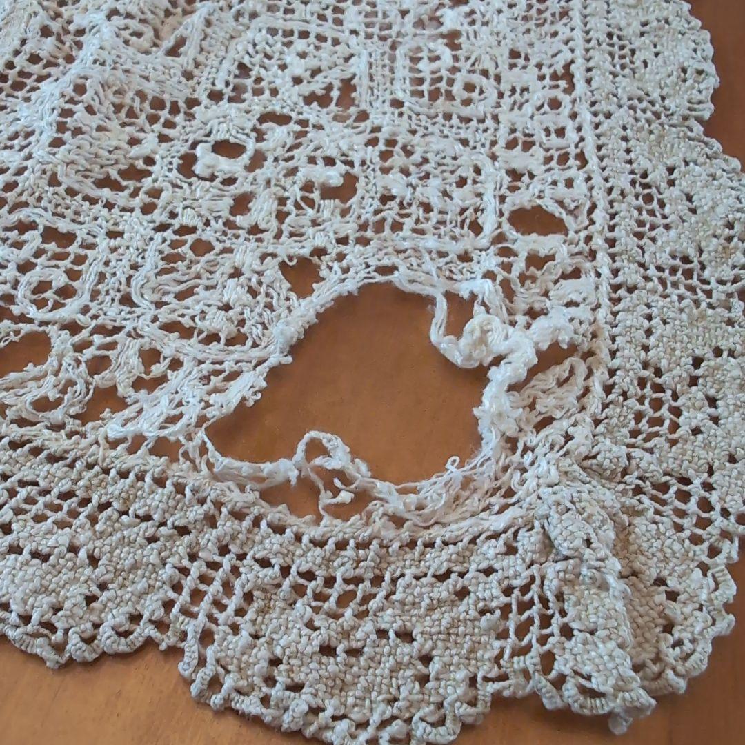 フランスアンティークテーブルクロス　フランスアンティークレース　フランスカーテン