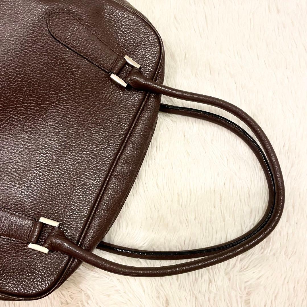 良品★SOMES SADDLE ミニボストンバッグ シボレザー ダークブラウン