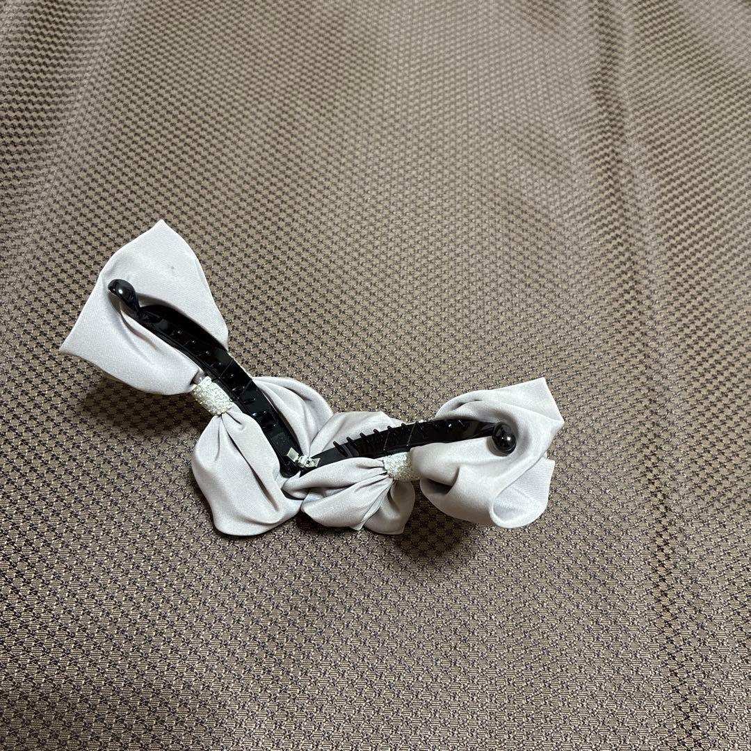 ラフィネリボン バナナクリップ(ピンクベージュ