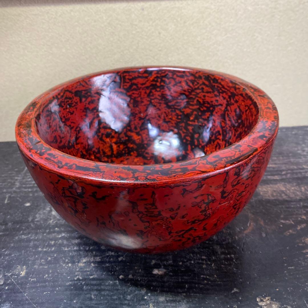 漆器製 赤黒模様 ボウルKG