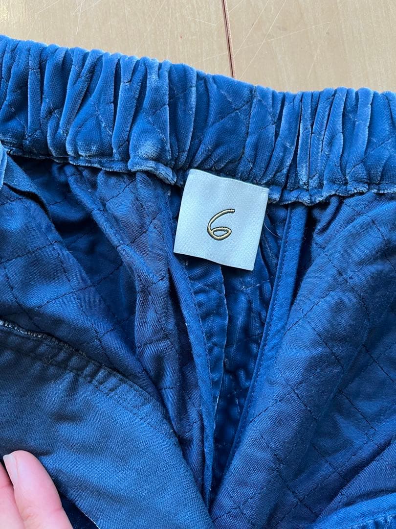 ロク6(ROKU)VELOR QUILTED PANTS/パンツ