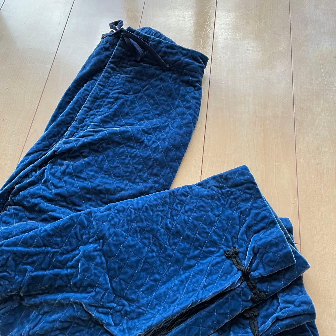 ロク6(ROKU)VELOR QUILTED PANTS/パンツ