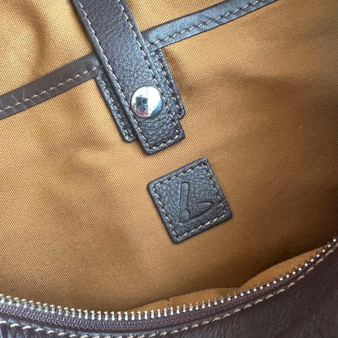 土屋鞄ブラウンレザーショルダーバッグ