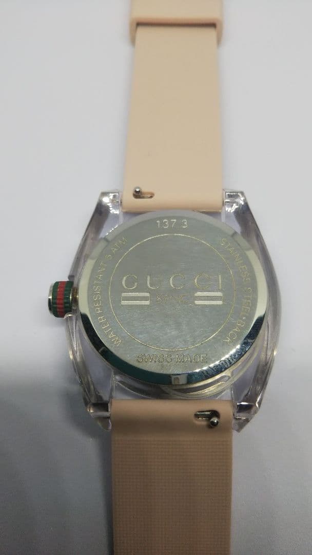 【電池交換済み】GUCCI シンク ラバーベルト 腕時計
