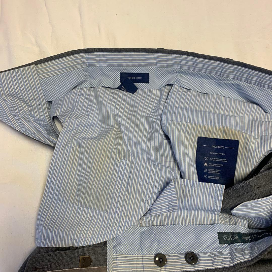 【BEAMS F】 秋冬インコテックス＆春夏スラックス グレー　サイズ48