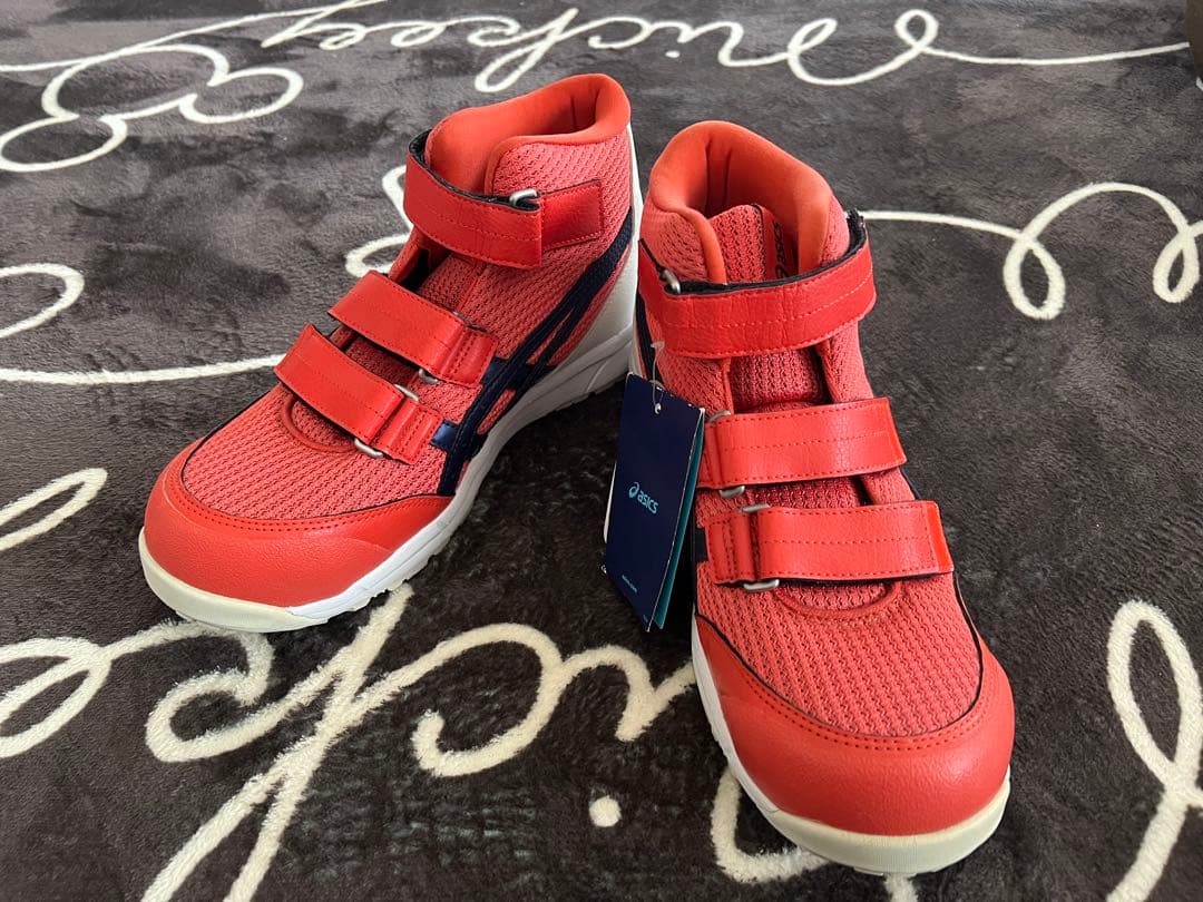 アシックス ハイカット安全靴 レッド/ホワイト