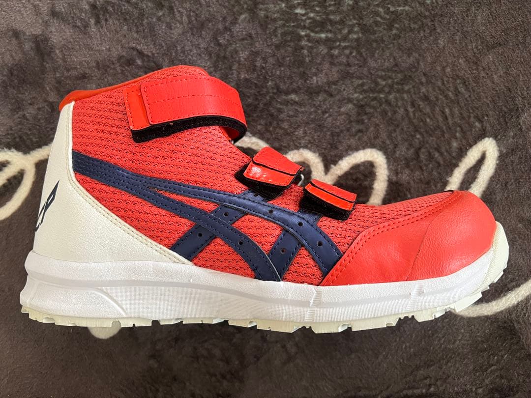 アシックス ハイカット安全靴 レッド/ホワイト