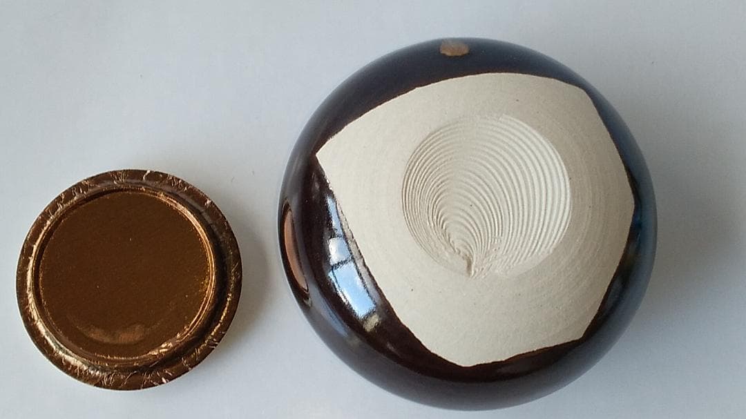 桶谷定一 大海茶入 仕覆 亀甲龍紋緞子 茶道具 共箱 茶入 新品 未使用 保管品