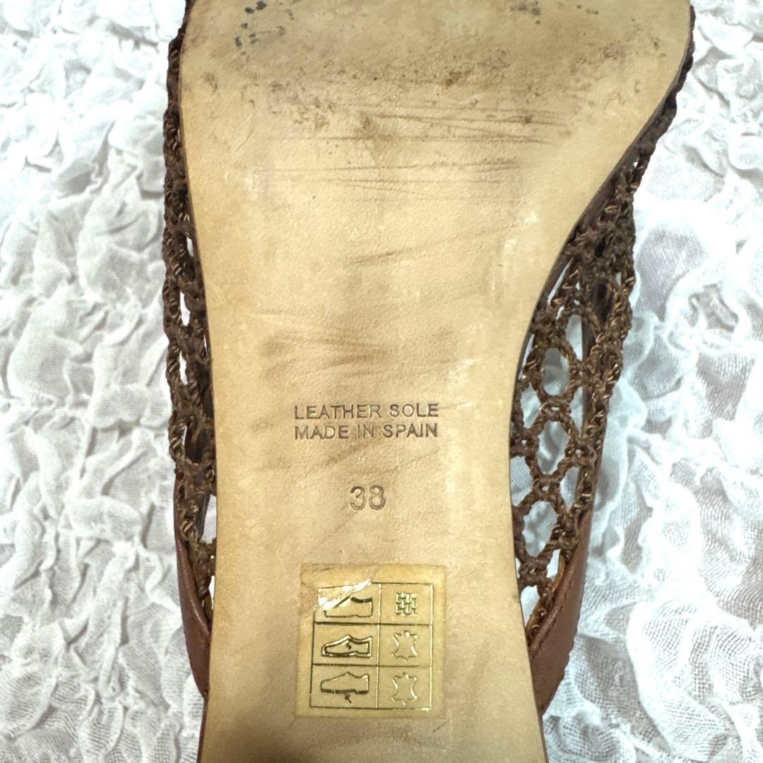 PELLICO SUNNY メッシュ　ポインテッドミュール　サンダル　ブラウン