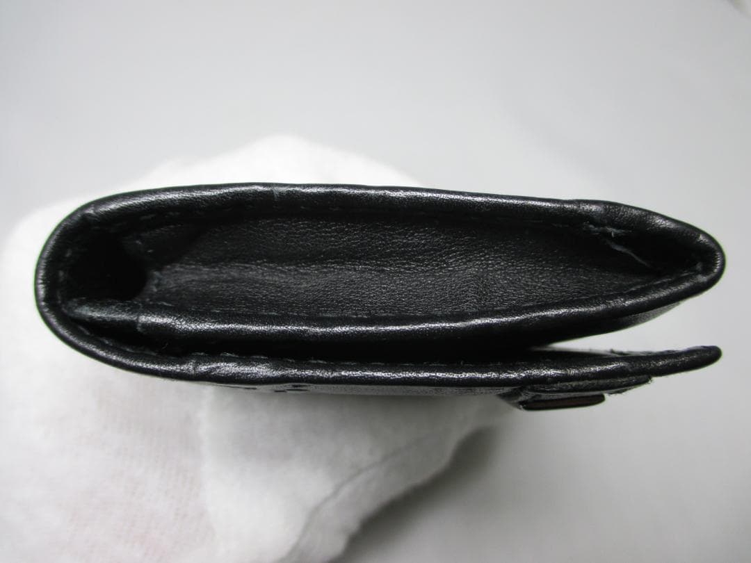 美品 グッチ 名刺入れ カードケース カード入れ シマレザー ブラック 黒