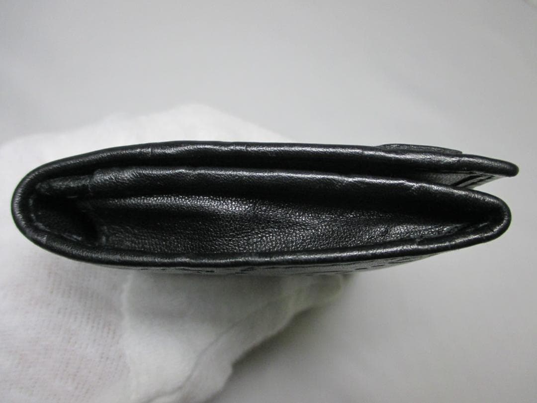 美品 グッチ 名刺入れ カードケース カード入れ シマレザー ブラック 黒