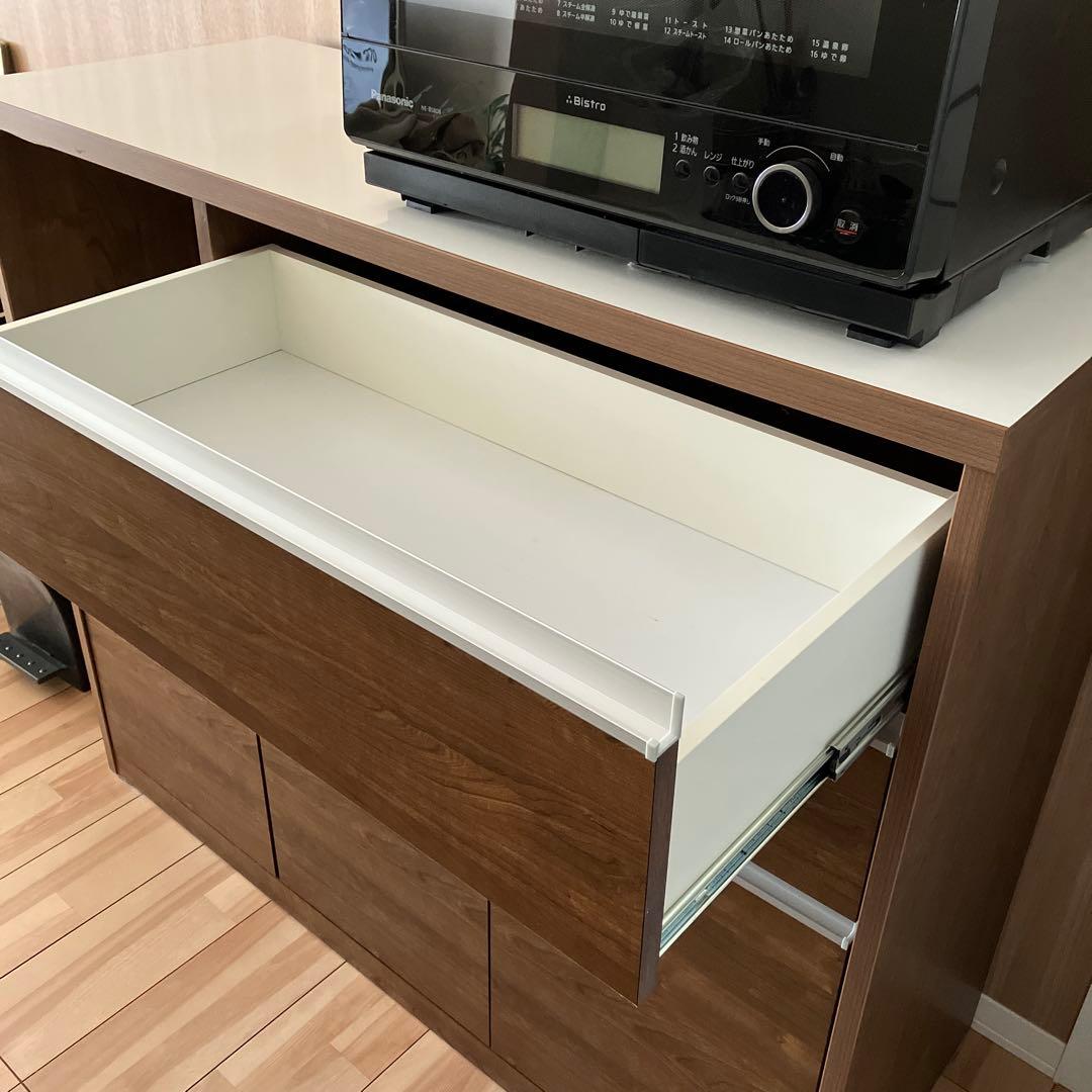 キッチンボード 食器棚 引き出し付き　ダークブラウン
