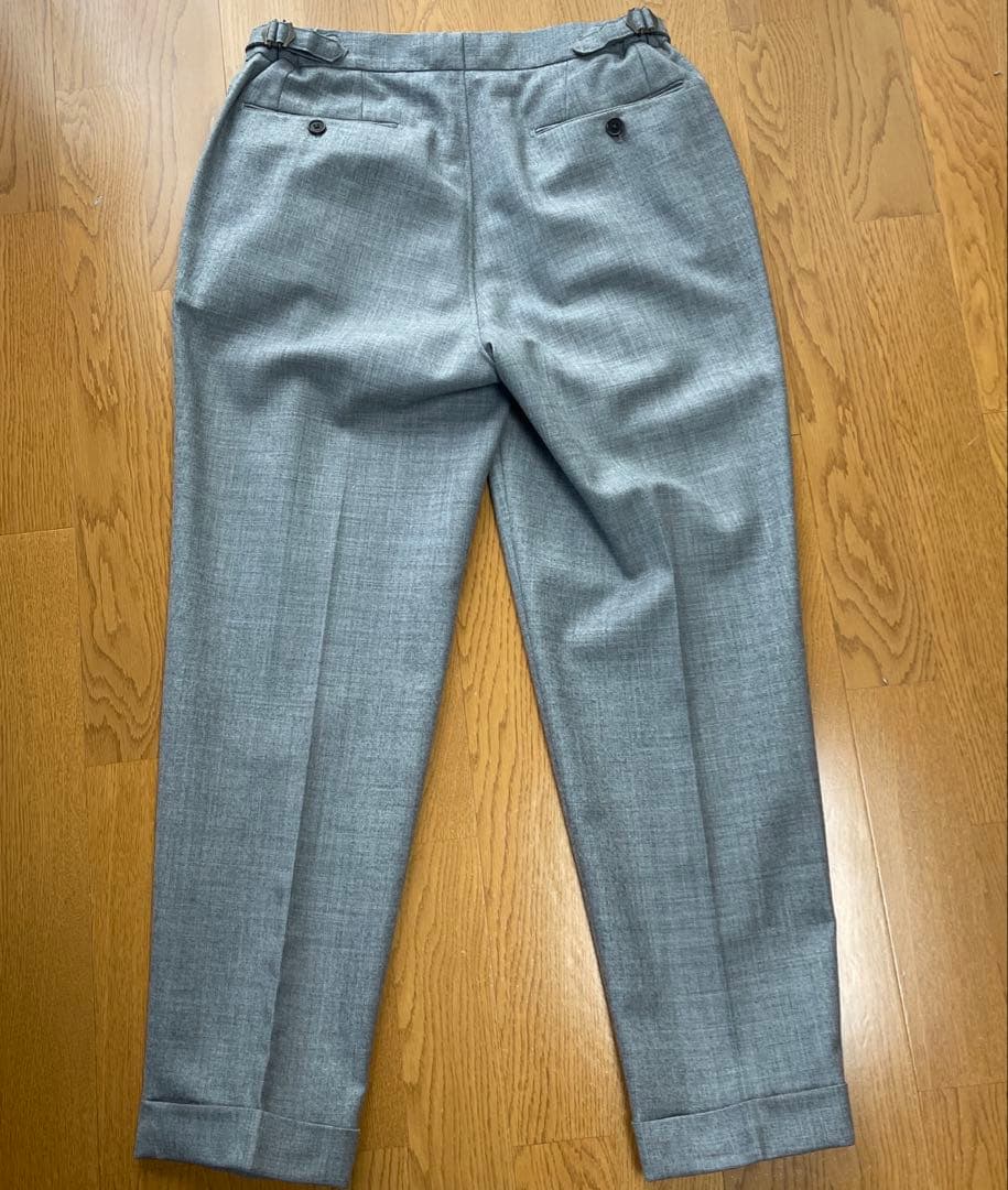 【美品】ムーバーガーメンツ 1タックワイド ウール100 トラウザーズセット