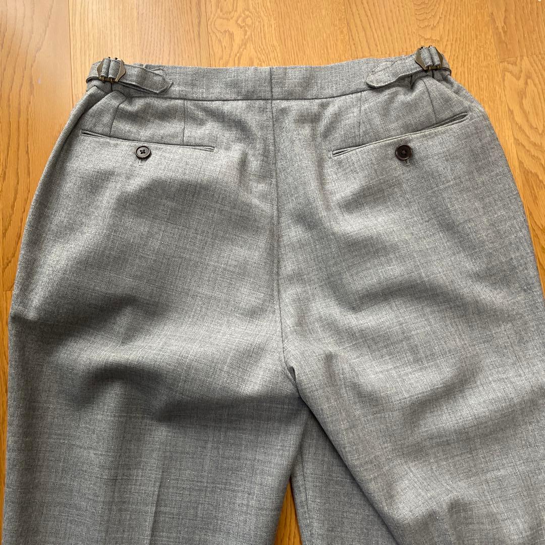 【美品】ムーバーガーメンツ 1タックワイド ウール100 トラウザーズセット