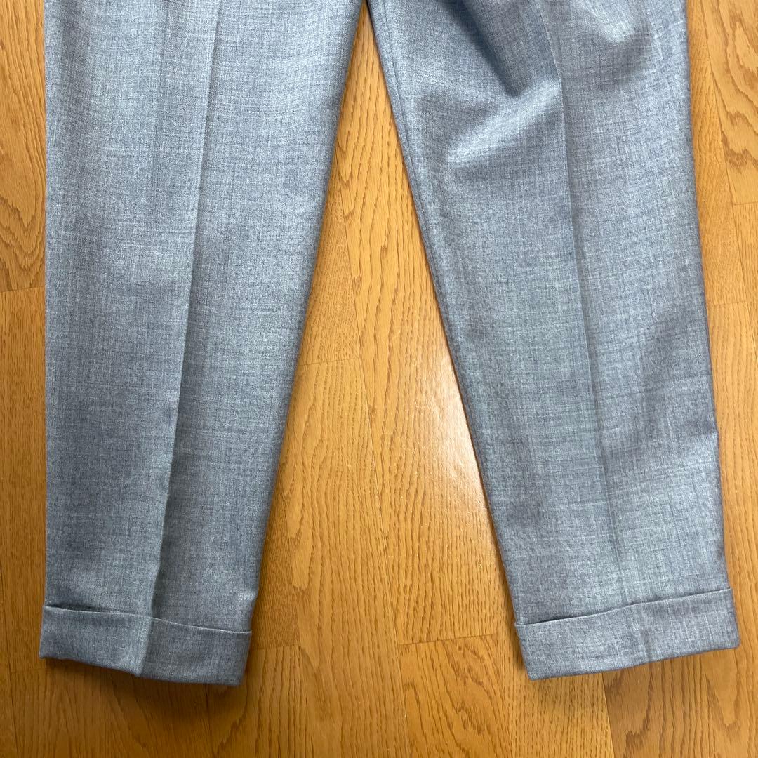 【美品】ムーバーガーメンツ 1タックワイド ウール100 トラウザーズセット