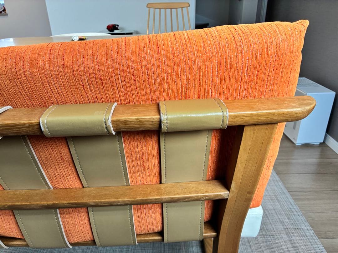 ナガノインテリア 2人掛けソファ オットマン付 天然