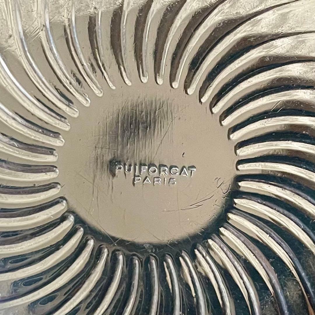 ピュイフォルカ　花リムシルバープレート　純銀　フランスアンティーク