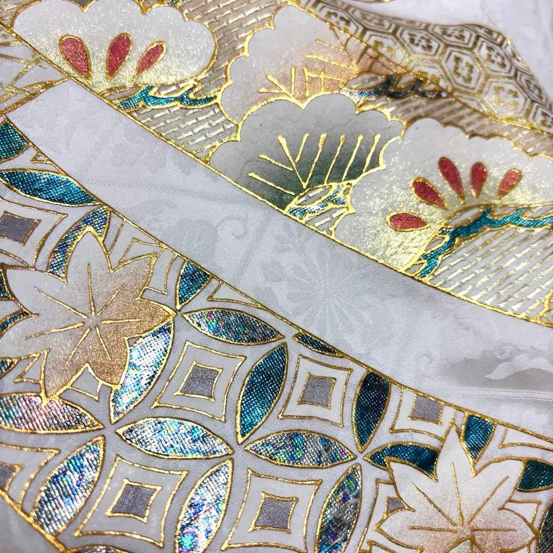 新作❗️【新品/日本製】白 手箔染め お宮参り産着 男の子 熨斗柄