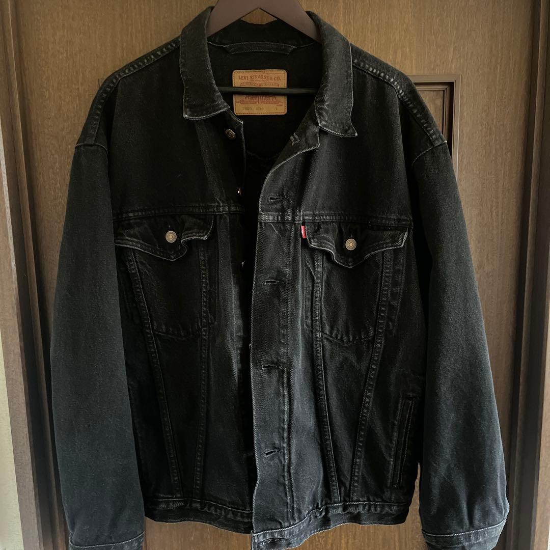 90s リーバイス　ブラックデニムジャケット　後染め　75525
