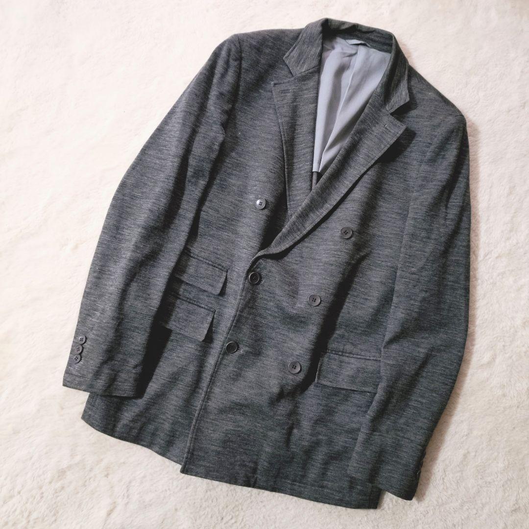 美品 Theory ダブル テーラードジャケット ストレッチ 40 グレー