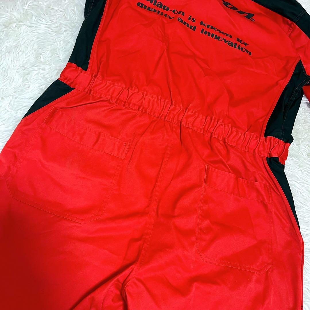 美品 スナップオン 3L オーバーオール 作業着 作業用 つなぎ レッド