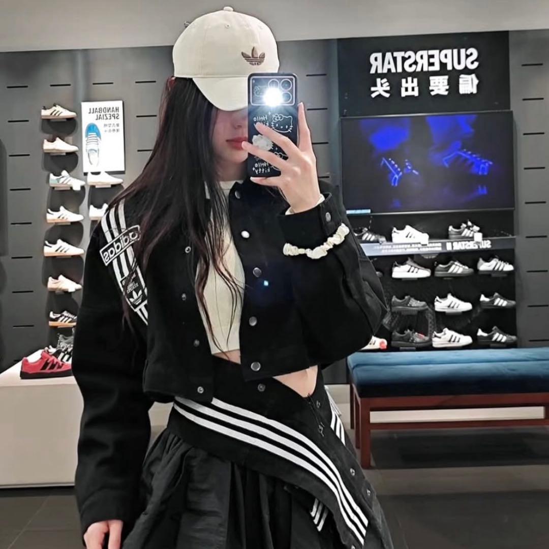 新品3XL⭐️adidasアディブレイク デニム 2-IN-1 トラックトップ 黒