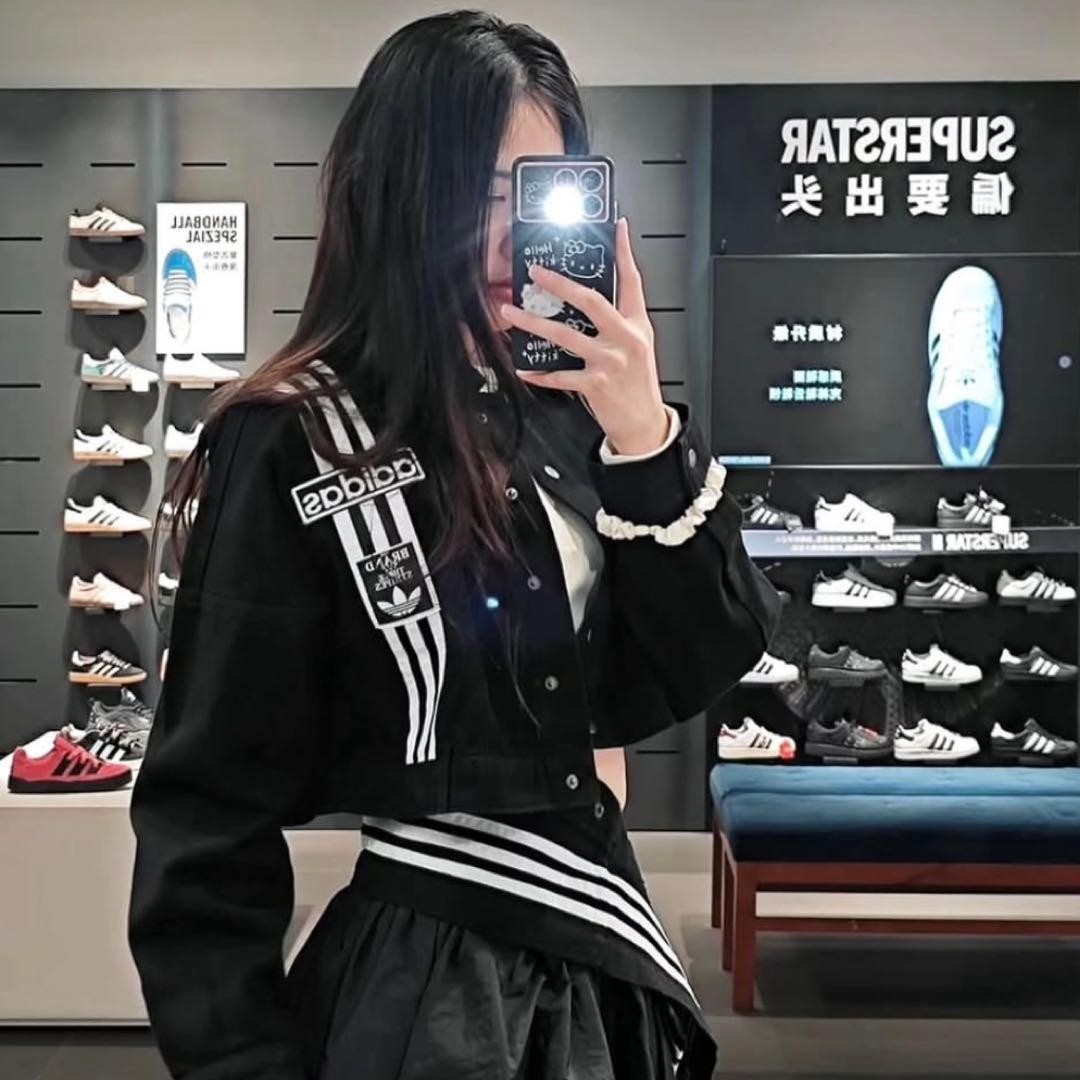 新品3XL⭐️adidasアディブレイク デニム 2-IN-1 トラックトップ 黒