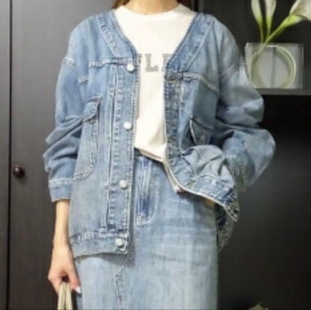 【新品未使用】カフネ　cafune Ｖネックデニムジャケット　Gジャン