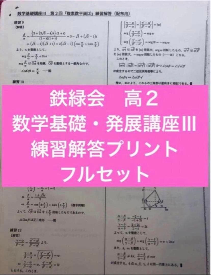 鉄緑会　2024年　数学　高2 数Ⅲ 全5冊セット　例題・練習解答のオマケ付き