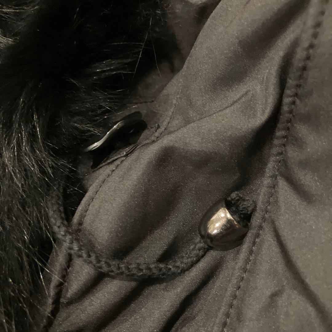 美品　総シルク&フォックスファー　リバーシブル　フード付きロングコート　高級感