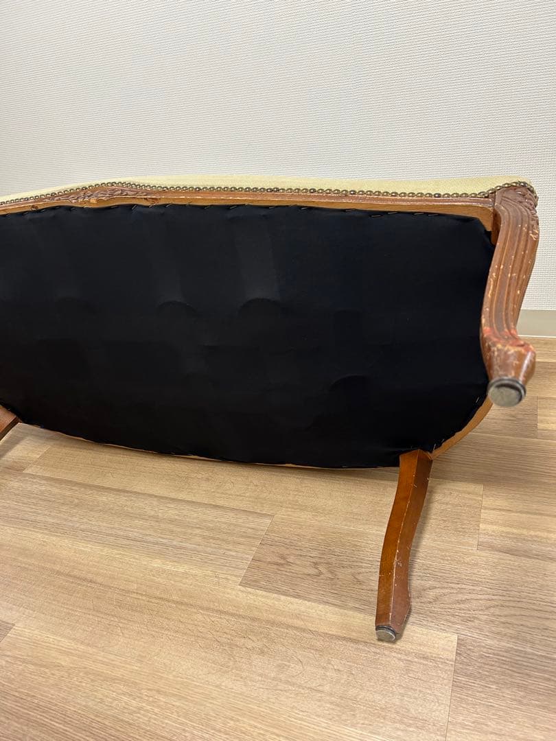 イタリア製【ゴブラン織】猫脚 ベンチソファ 2人掛け アンティーク 販売１月まで